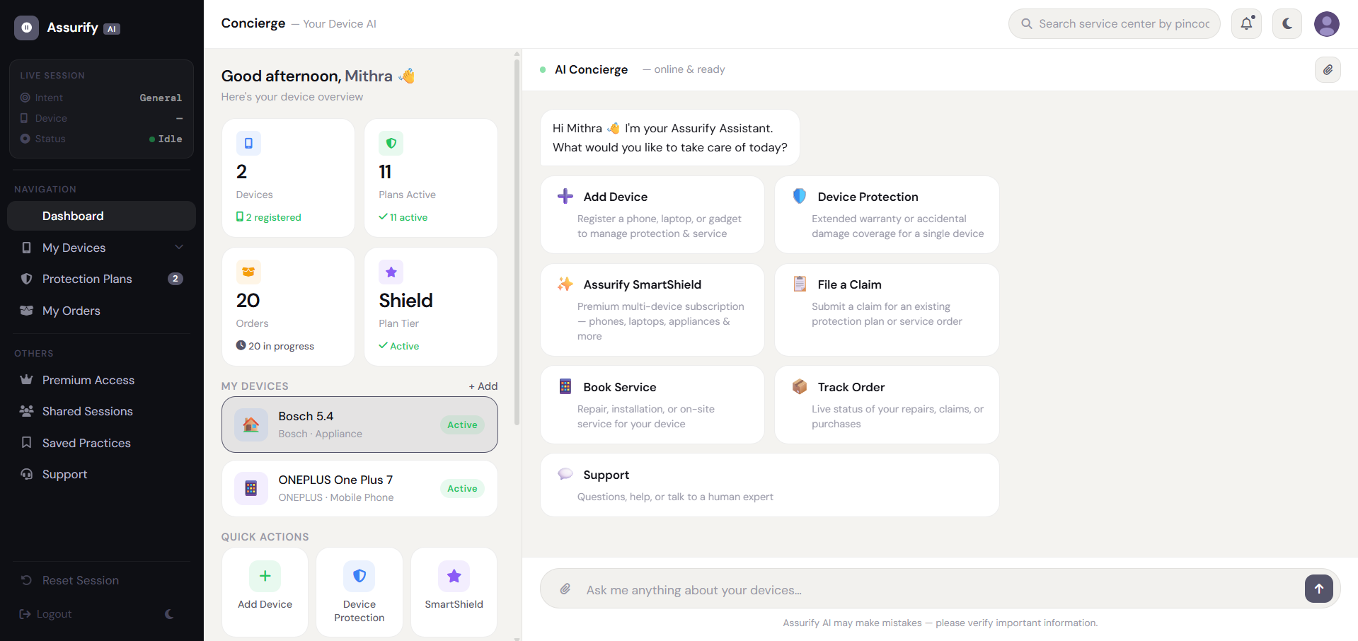 Assurify Vault Dashboard